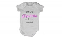 Where's Grandma with the Sweets? Baby Grow - White Photo