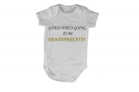 Guess Who's Going to be Grandparents? Baby Grow - White Photo