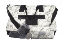 Wonder Towel White Marble Tote and Beauty Bag Collection - Grey Photo