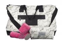 Wonder Towel White Marble Tote and Beauty Bag Collection - Purple Photo