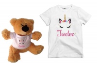 Qtees Africa Unicorn B-Day Twelve Tee & Teddy Combo Photo