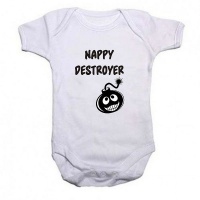Qtees Africa Nappy Destroyer Baby Grow - Short Sleeve Photo