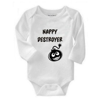 Qtees Africa Nappy Destroyer Baby Grow - Long Sleeve Photo