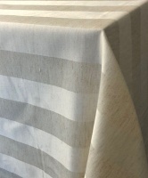 DSA - 180cm Earth Collection Stripe Square Tablecloth - Natural Photo