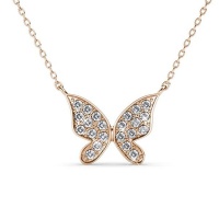 Destiny Butterfly Hope necklace with Swarovski Crystals - Rose Photo