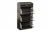 Fine Living - 3 Tier Mirror Shoe Cabinet With Draw - Wenge Photo