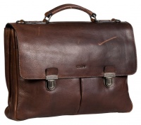 Cellini Woodbridge Leather 2 Division Briefcase - Woodland Brown Photo