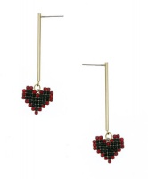 Diamond Sparkle Heart Drop Earrings Photo