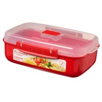 Sistema - 1.25 Litre Rectangular Microwave Container - Red Photo