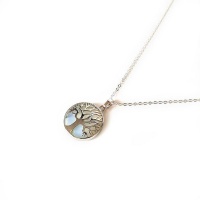 Tree of Life Crystal Pendant Necklace - Opalite Photo
