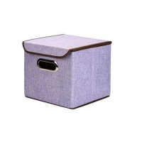 Eyelet Foldable Box Shaped Storage Organizer - Purple Photo