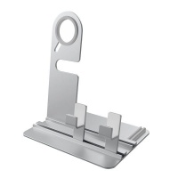 Aluminum Charging Dock Station Stand for iWatch & iPhone - Silver Photo