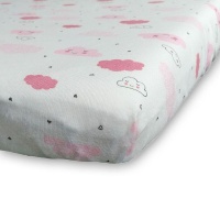 little acorn Sleepy Clouds Cot Fitted Sheet - Large Photo