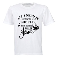 Unisex Coffee and Jesus! T-Shirt - White Photo
