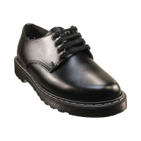 Buccaneer Boy's Genuine Leather School Shoes - Black Photo