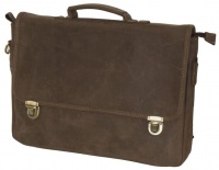 Fino 15" Genuine Leather Messenger Laptop Bag - Brown Photo