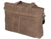 Fino Full Grain Genuine Leather Laptop Briefcase Bag - Brown Photo