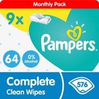 Pampers Complete Clean Baby Wipes - 9 x 64 - 576 Wipes Photo