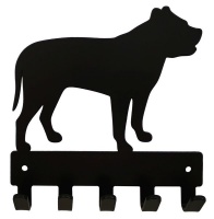 Pitbull Key Rack & Leash Hanger - 5 Hooks - Black Photo