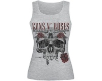 RockTs Ladies Vest Guns N' Roses Flower Skull T-Shirt Photo
