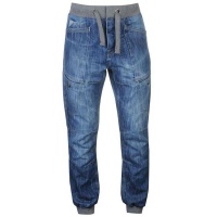 No Fear Men's Cuffed Jeans - Mid Wash Photo
