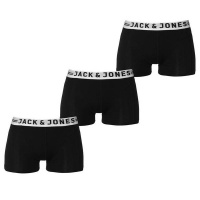 Jack & Jones Mens Sense 3 Pack Trunks - Black Photo