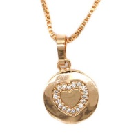 iDesire Gold Plated CZ Heart Disc Necklace Photo