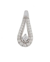 Miss Jewels 0.20ctw CZ Tear Drop Style Pendant in Sterling Silver Photo