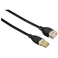 Hama USB 2.0 gold-plated 1.80 m Extension Cable - Black Photo
