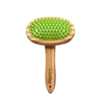 Bamboo Grooming Massage Brush with Silicone Head Photo