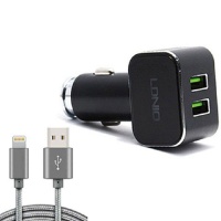 LDNIO C306 2 USB Port Smart Car Charger & 1m Micro USB Cable 3.6a Photo