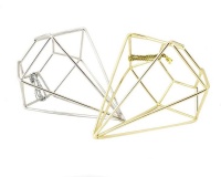 Tassels - Geometric Wireframe Diamond Hangers - Silver & Gold Photo