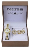 Digitime Women's Watch & Jewellery Set - Gold With Silver Stones Photo