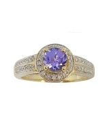 Miss Jewels-0.95ctw Tanzanite & Diamond 14ct Gold Engagement Ring Photo
