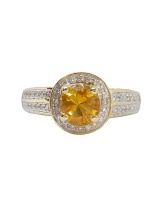 Miss Jewels-0.98ct Citrine and Diamond 14ct Gold Engagement Ring Photo