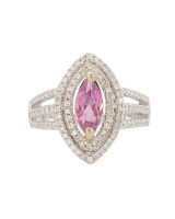 Miss Jewels-1.25ct Pink Tourmaline & Diamond Gold Engagement Ring Photo
