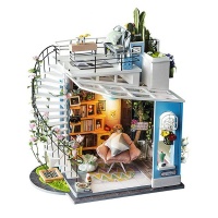 Robotime DIY Miniature House Dora's Loft - 3D Wooden Puzzle Gift with LED Photo