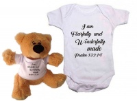 Qtees Africa Fearfully Made Baby Grow & Teddy Combo Photo