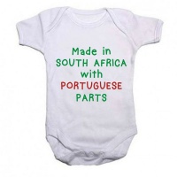 Qtees Africa Made in SA with Portuguese Parts Baby Grow Photo