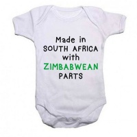 Qtees Africa Made in SA with Zimbabwean Parts Baby Grow Photo