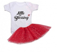 Qtees Africa Little Blessing Baby Grow & Tutu Combo Photo