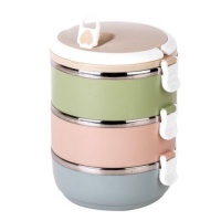 Portable Thermal Insulated Stainless Steel Triple Layer Lunch Box Photo