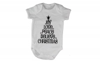 Joy - Love - Peace - Christmas Tree! - Baby Grow Photo