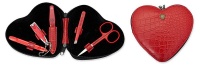 Kellermann 3 Swords Manicure Set Heart Croco Red 7771 MC RED Photo