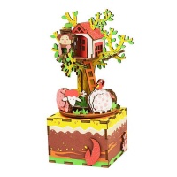 Robotime Tree House Musical Box - 3D Wooden Puzzle Gift Photo