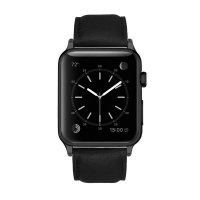 Colton James Leather Strap for Black/Space Grey 42mm Apple Watch - Black Photo