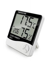Digital Temperature Humidity Meter Clock - White Photo