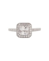 Miss Jewels- 0.63ct CZ Milgrain Finish Ring in 925 Silver Photo