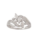 Miss Jewels- Marquise and Round CZ Ring in 925 Sterling Silver Photo