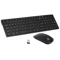 2.4G Ultra Slim Portable Wireless Keyboard & Mouse Combo - Black Photo